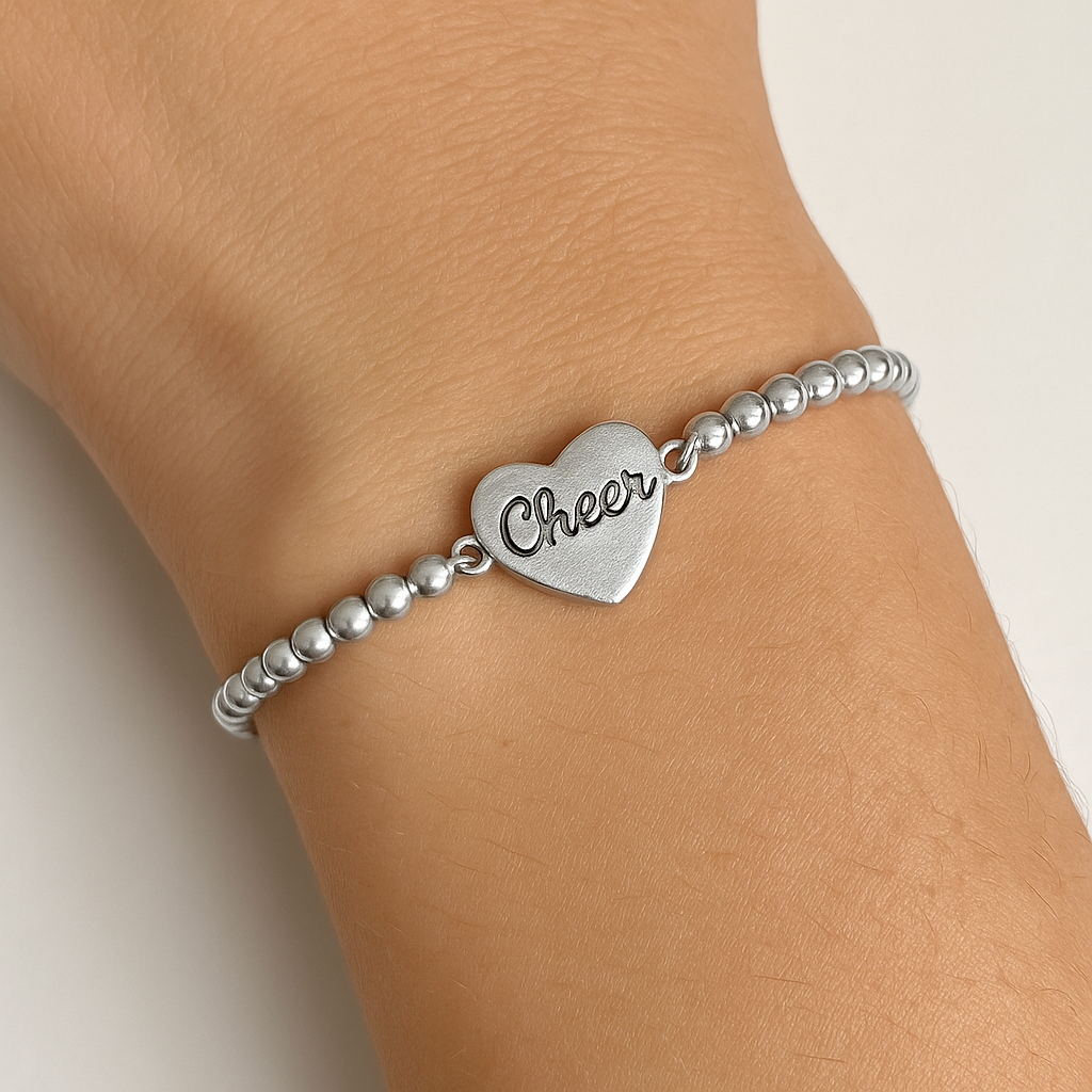 Cheer Heart Beaded Bracelet
