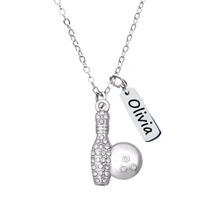 Personalized Engraved Bowling Necklace
