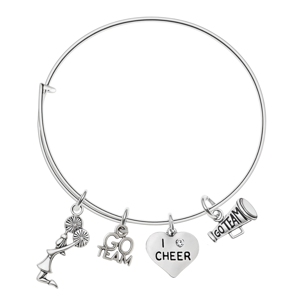 Silver Cheer Bangle Bracelet