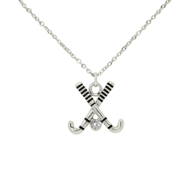 Field Hockey Rhinestone Stick Necklace