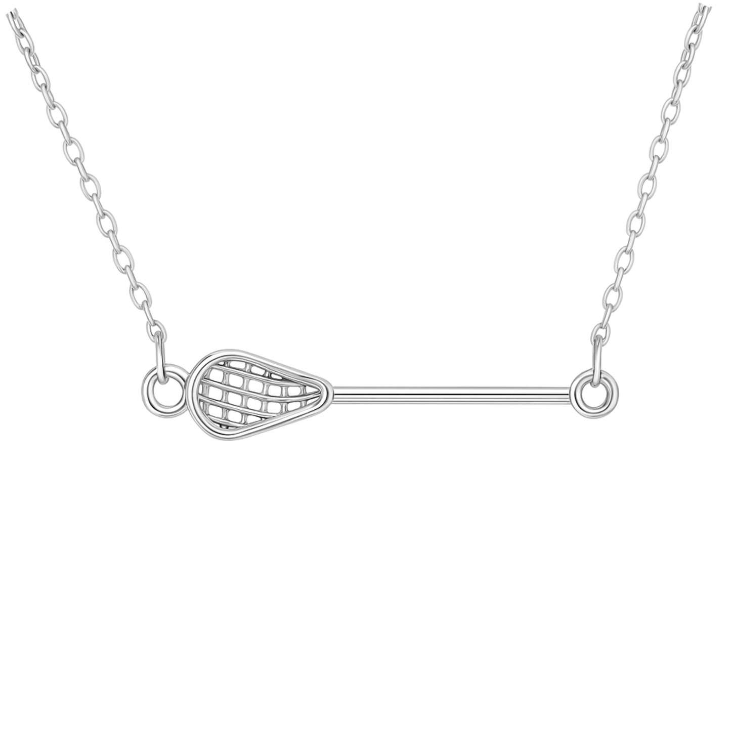 Girls Lacrosse Stick Stainless Steel Necklace