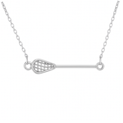Girls Lacrosse Stick Stainless Steel Necklace