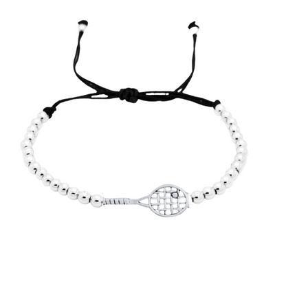 Tennis Beaded Charm Adjustable Bracelet