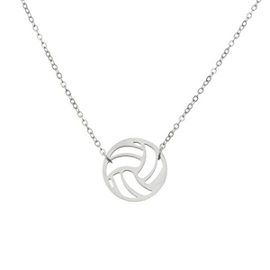 silver volleyball necklace