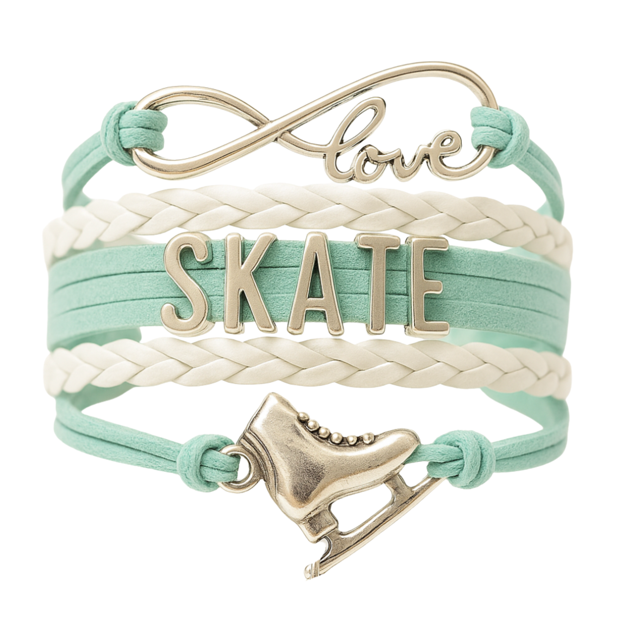Girls Figure Skating Infinity Bracelet- Pick Color