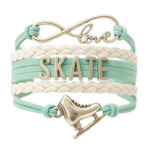 Girls Figure Skating Infinity Bracelet- Pick Color