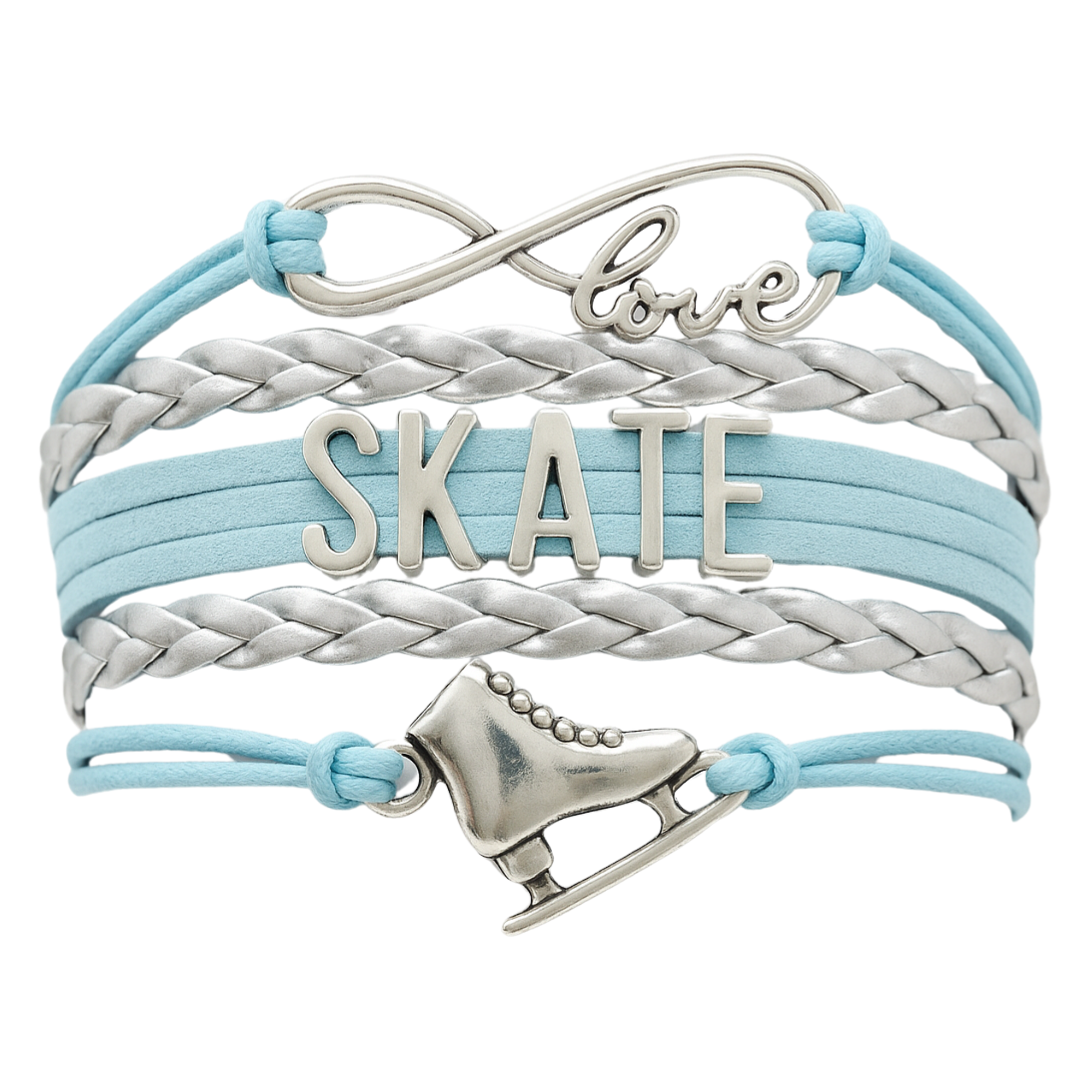 Girls Figure Skating Infinity Bracelet- Pick Color