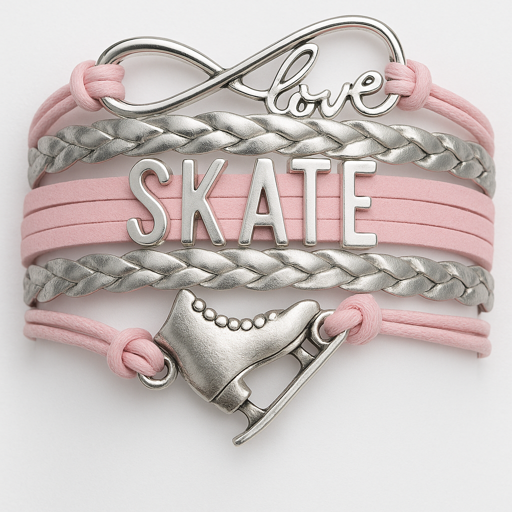 Girls Figure Skating Infinity Bracelet- Pick Color