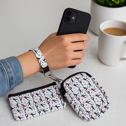 Figure Skating Dual Pouch Wristlet Wallet