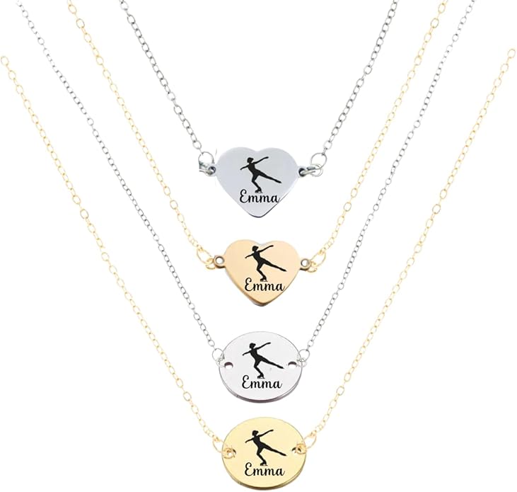 Personalized Engraved Figure Skating Necklace