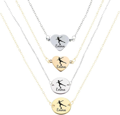 Personalized Engraved Figure Skating Necklace