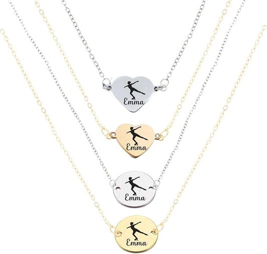 Personalized Engraved Figure Skating Necklace