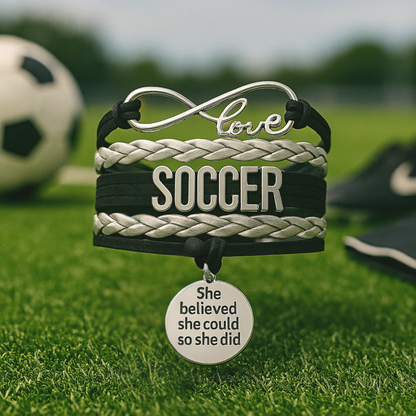 Soccer She Believed She Could So She Did Infinity Bracelet