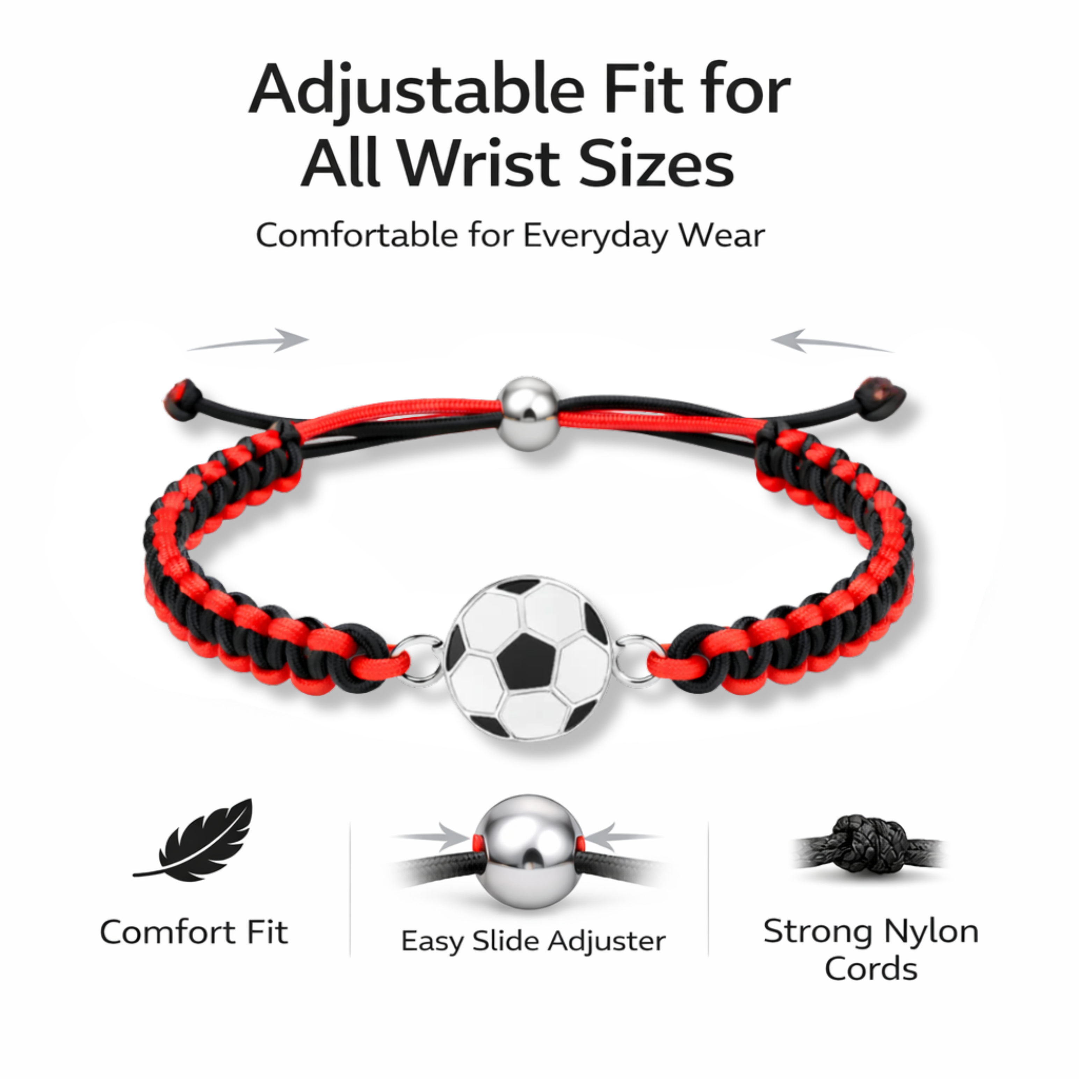 Multi Colored Soccer Bracelet - Pick Colors & Charms