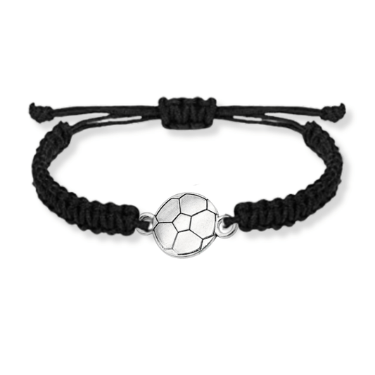 Silver Soccer Rope Bracelet