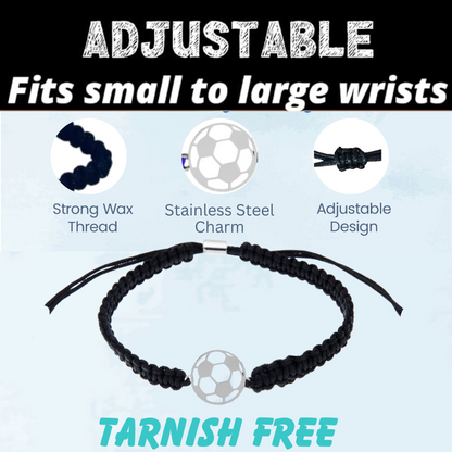 Soccer Stainless Steel Rope Bracelet - Pick Color