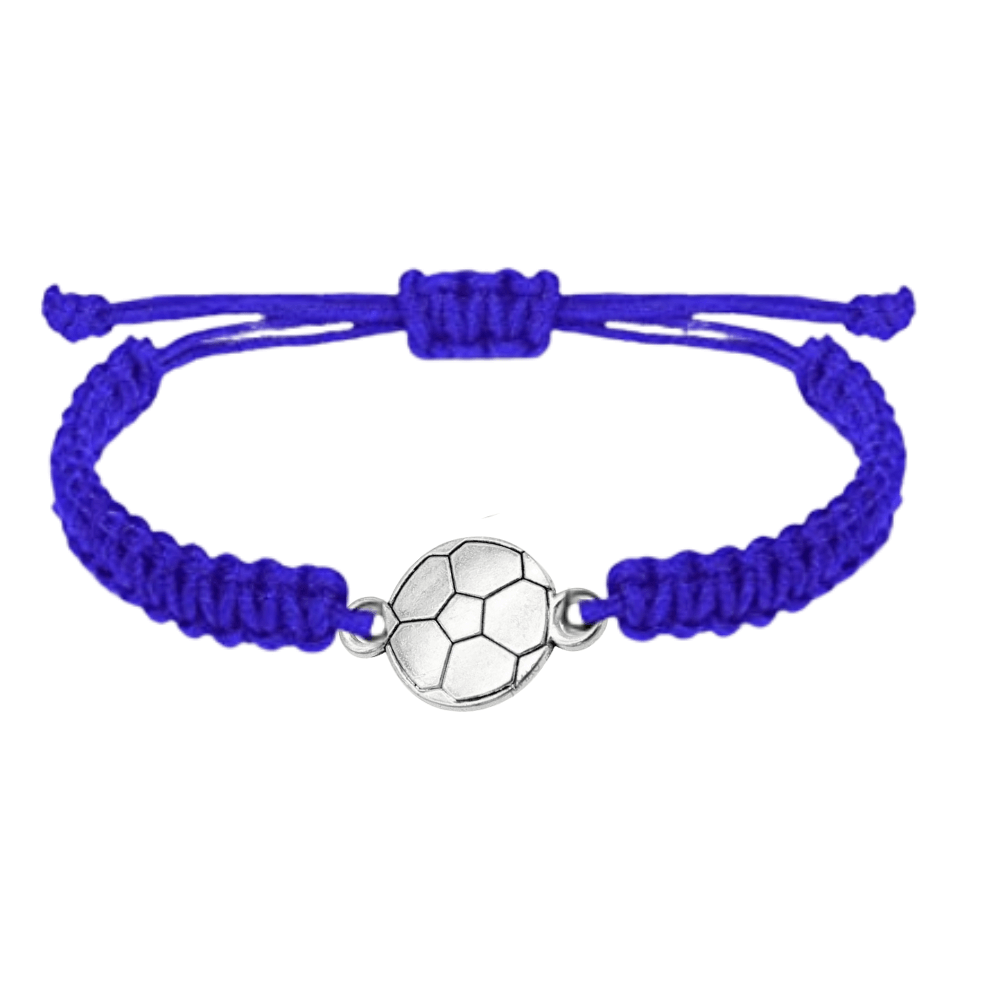 blue Silver Soccer Rope Bracelet 