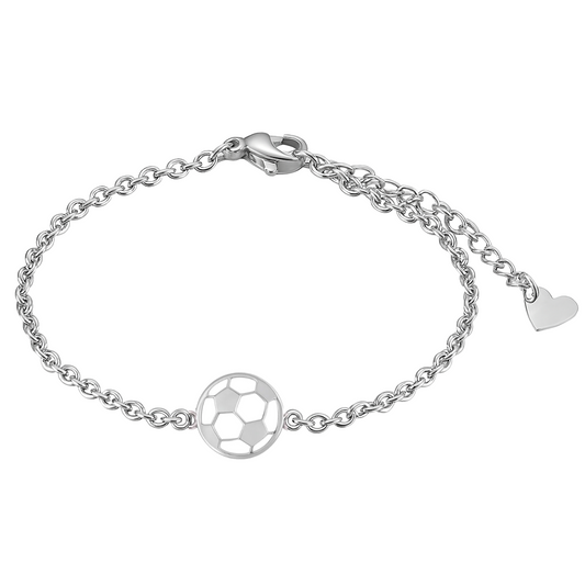 Soccer Stainless Steel Charm Chain Bracelet