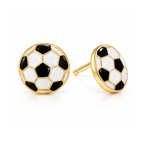 Soccer Ball Stud Earrings