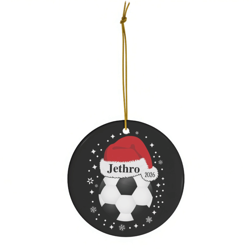 Soccer Ornament, Personalized Soccer Christmas Ornament, 2025 Ceramic Tree Ornament, Gift for Men and Women