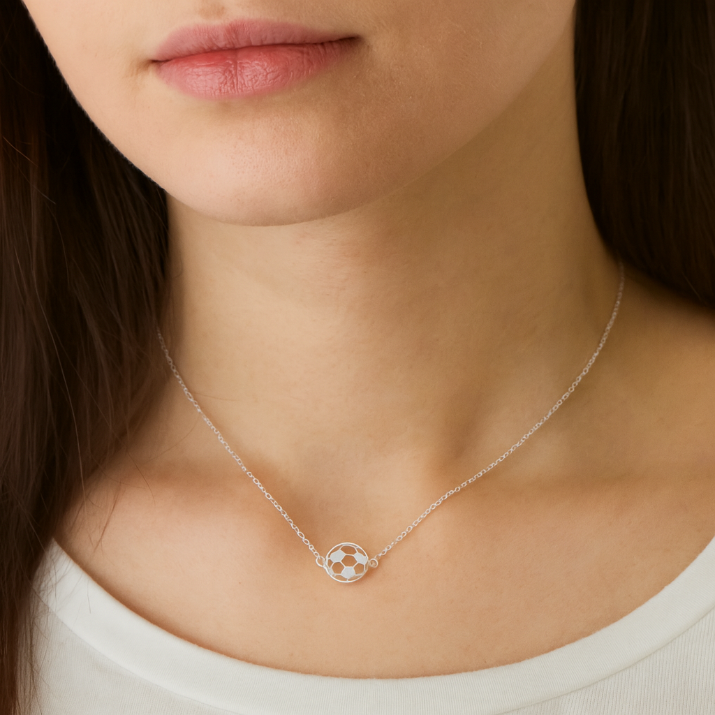 Soccer Stainless Steel Connector Pendant Necklace