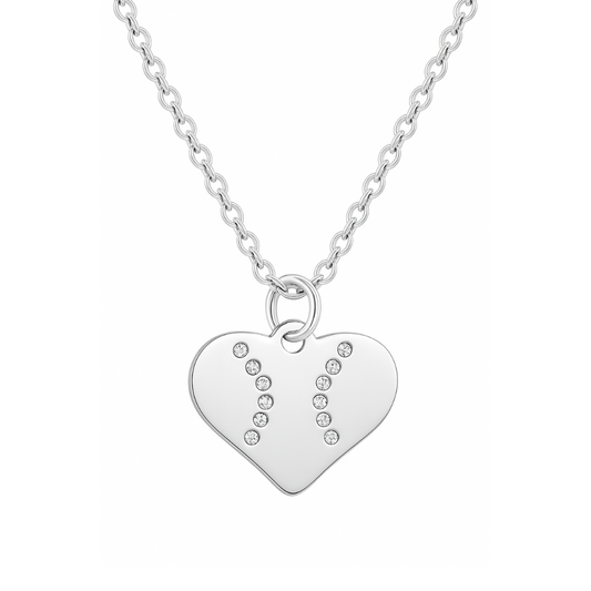 silver softball rhinestone necklace for girls- sportybella