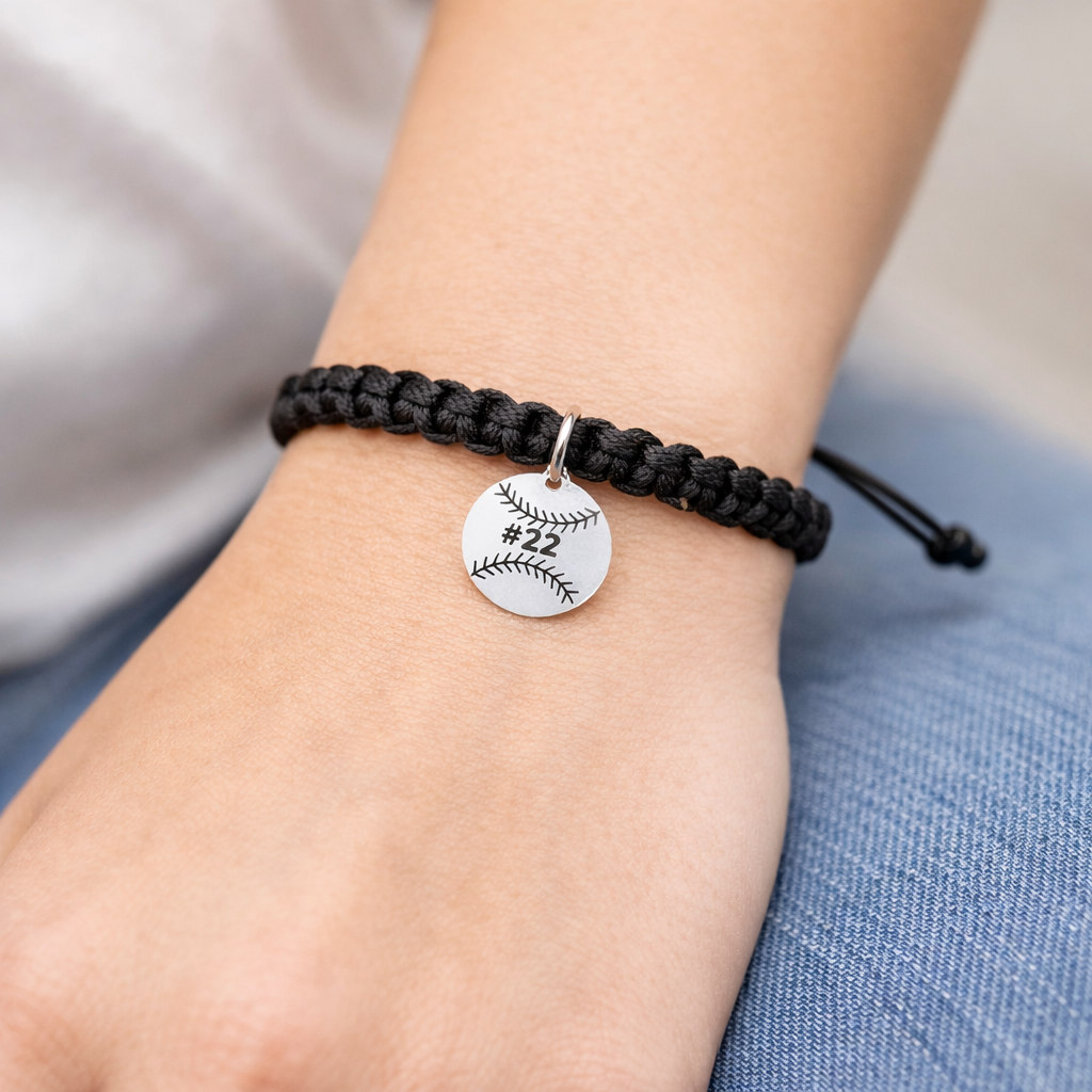 Personalized Softball Adjustable Rope Bracelet