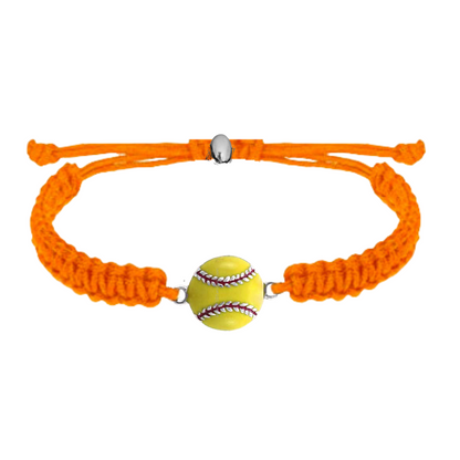 Softball Charm Rope Bracelet - Pick Color