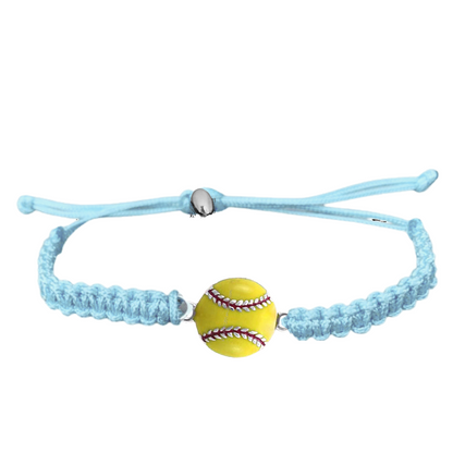 Softball Charm Rope Bracelet - Pick Color