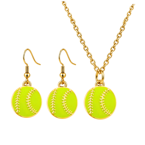 Softball Necklace & Earrings Gift Set