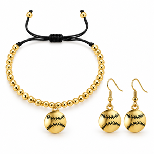 Softball Beaded Bracelet & Earring Gift Set