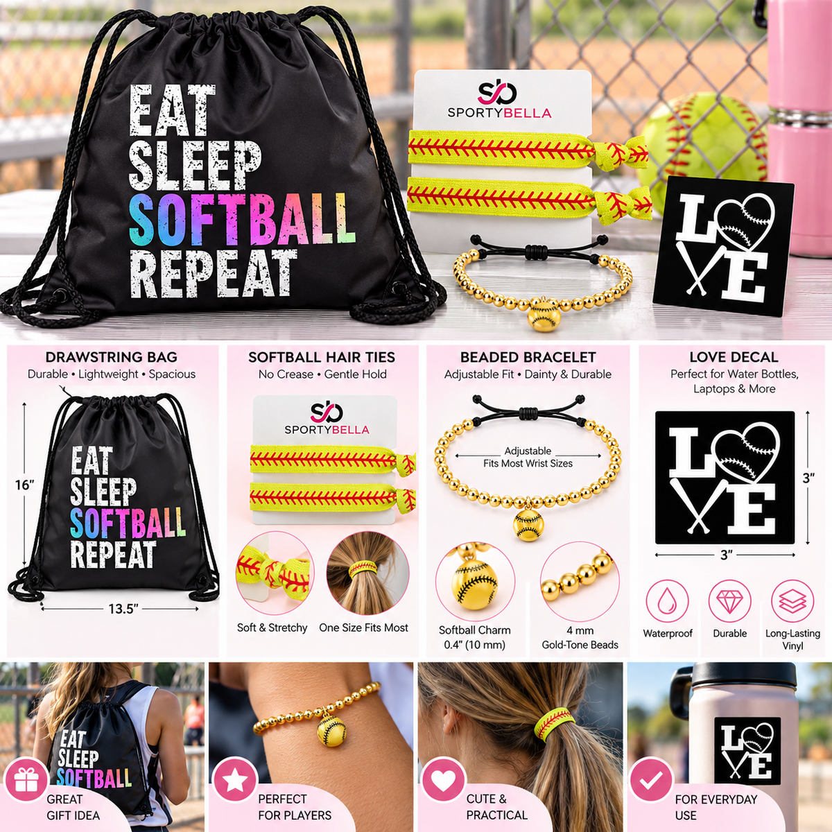 Softball Game Day Accessories Gift Set