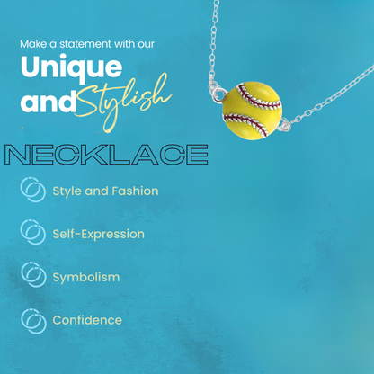 Softball Connector Pendant Necklace