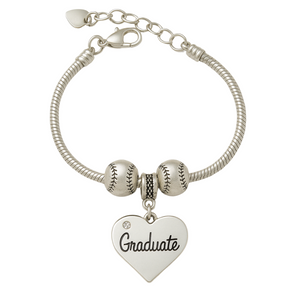Softball Graduation Charm Bracelet