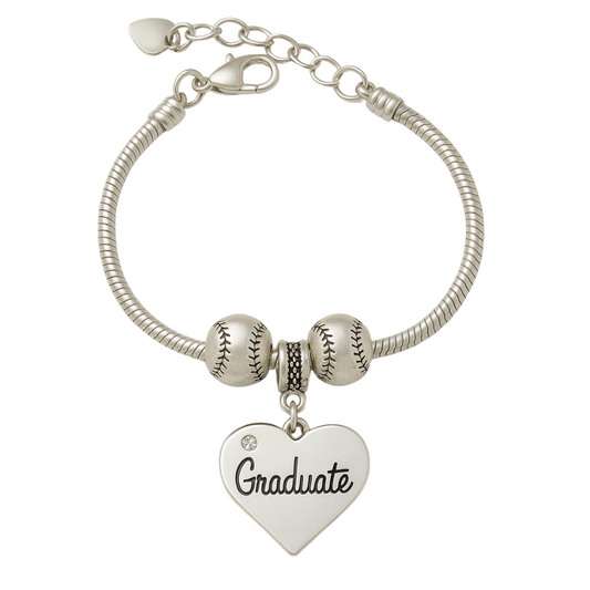 Softball Graduation Charm Bracelet