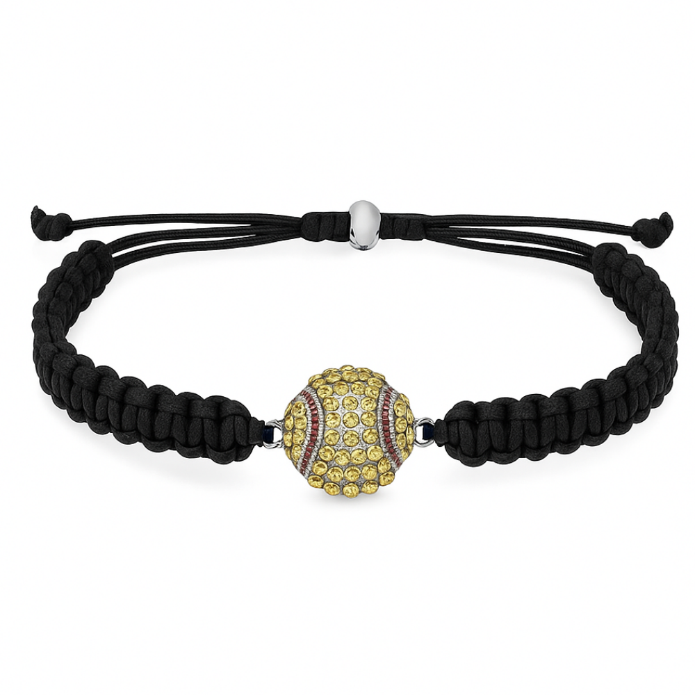 Softball Bracelet - Adjustable Charm Rope Bracelet