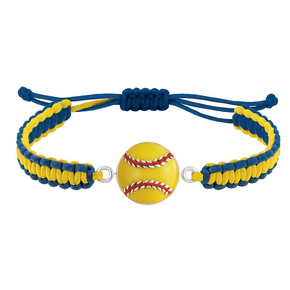Multi Colored Softball Rope Bracelet - Pick Colors & Charms