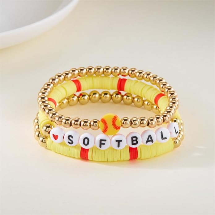 Softball Stackable 3pc Bracelet Set
