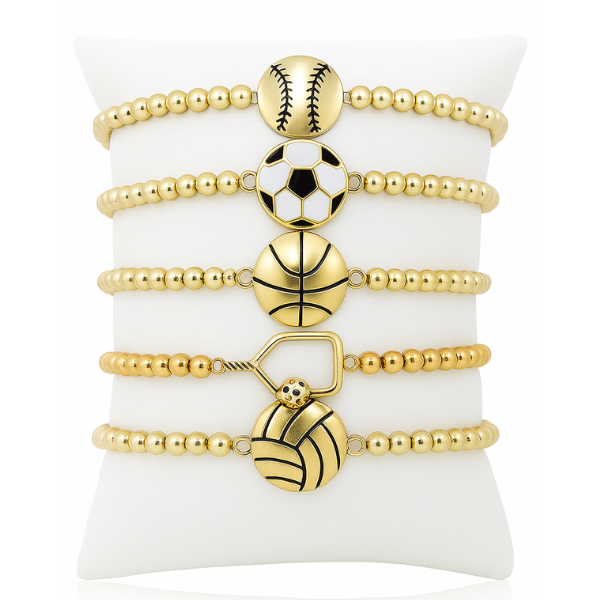 Sports 14k Gold Beaded Bracelets