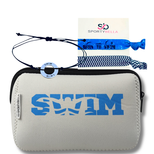 Swim Cosmetic Bag and Bracelet Gift Bundle