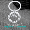 Live Love Swimming silver keychain featuring center charm with 'I ♥ to Swim' – swim team or coach appreciation gift