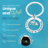 Swimmer keychain with inspirational engraved ring and heart swim charm – stainless steel swim accessory for girls and teens