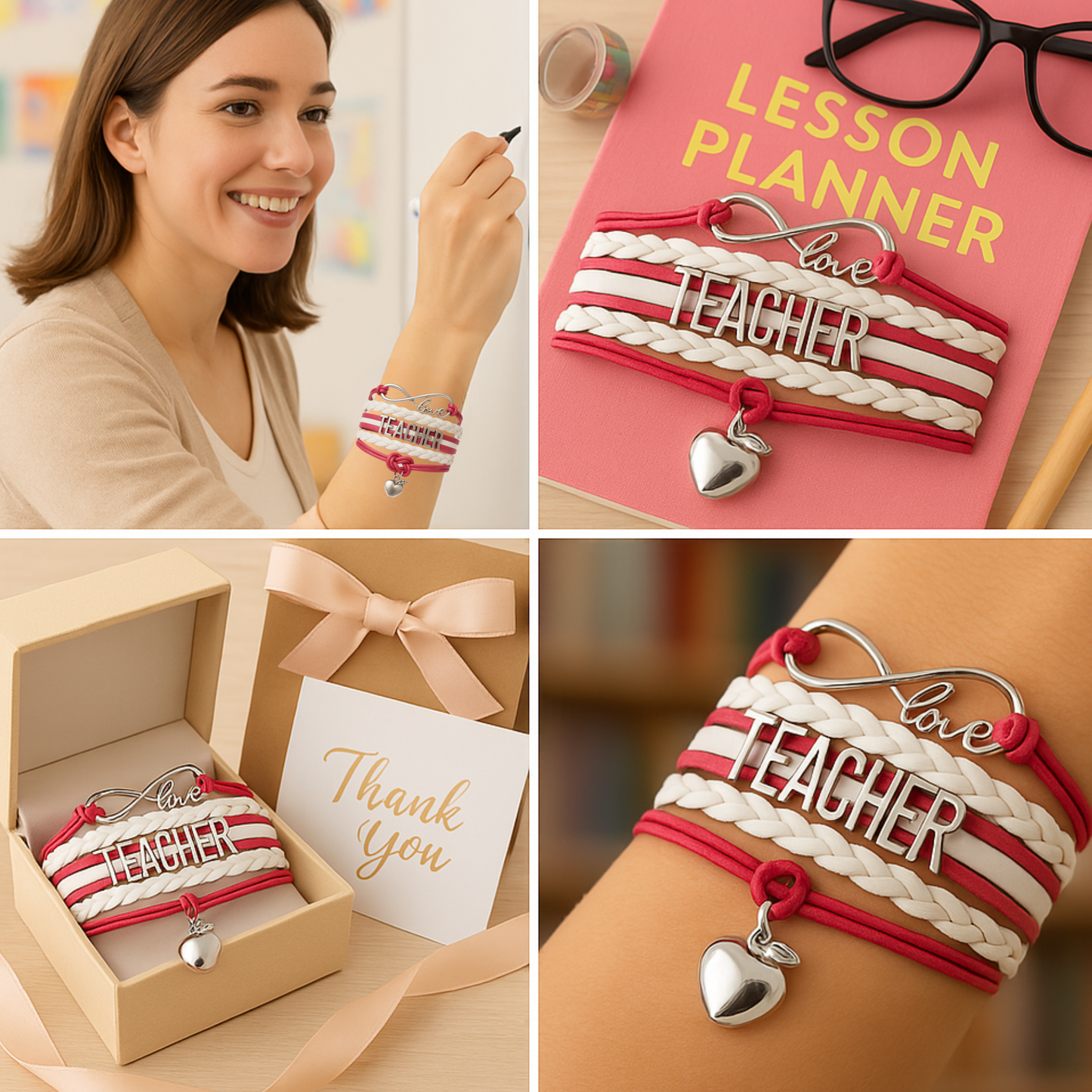 Teacher Infinity Bracelet - Pink