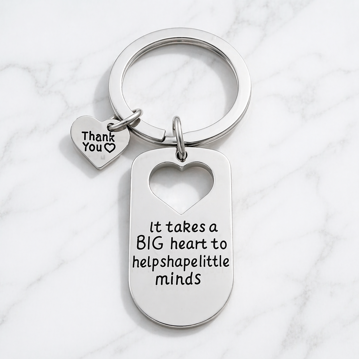 Teacher Big Heart Little Minds Keychain