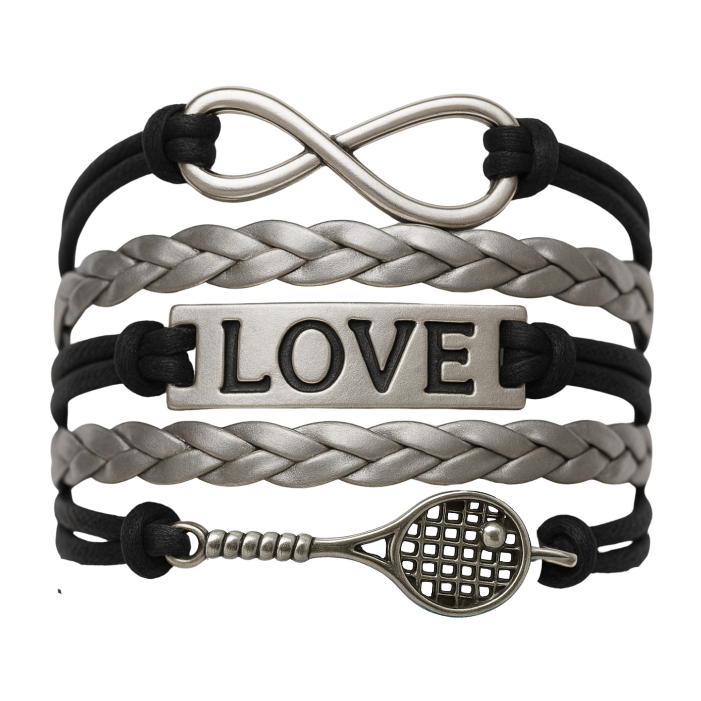 Girls Black Tennis Infinity Bracelet