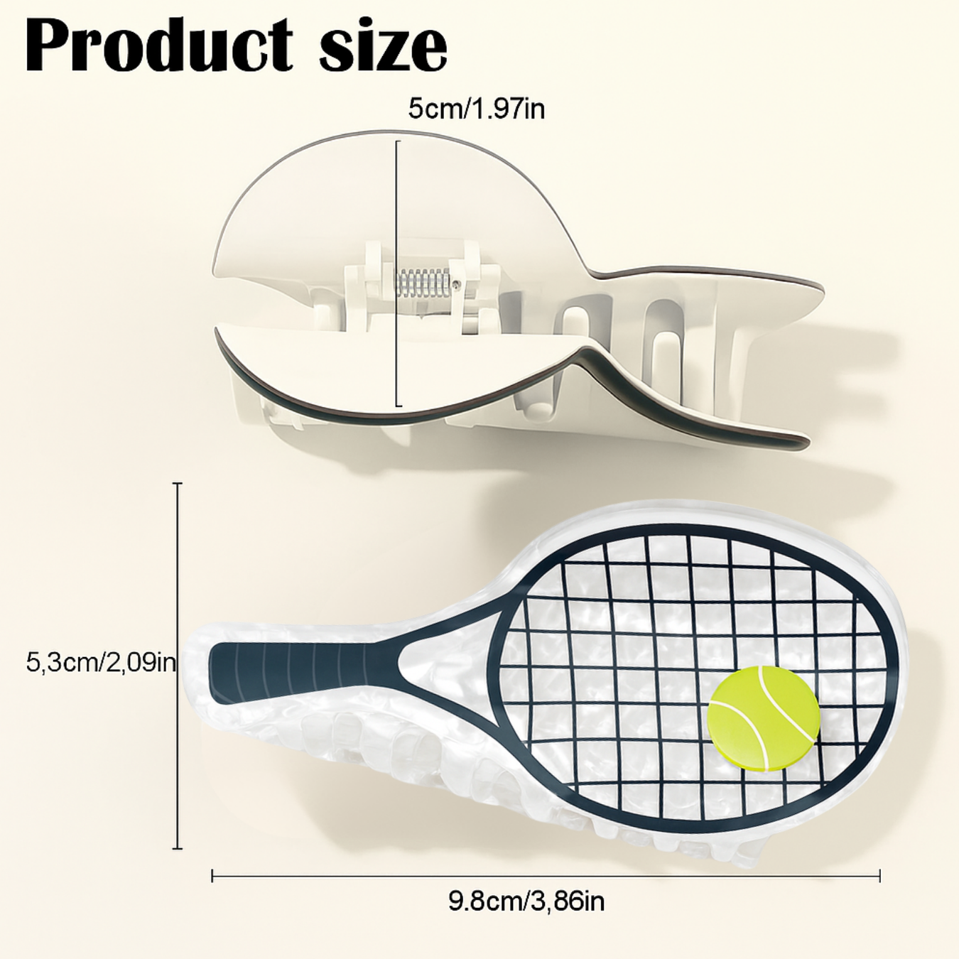 Tennis Racket Hair Clip