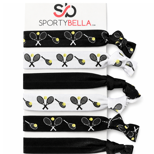 Tennis Hair Ties - Black & White