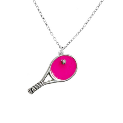 Tennis Racket Charm Necklace - Pick Color