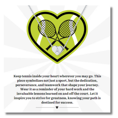 Tennis Heart Initial Necklace