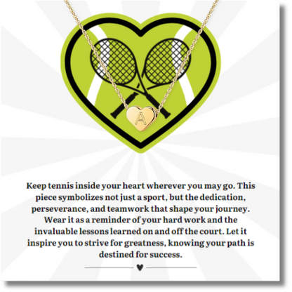 Tennis Heart Initial Necklace